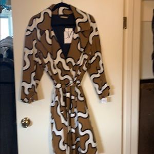 Diane von Fuerstenberg Brown/White Margee Jacket